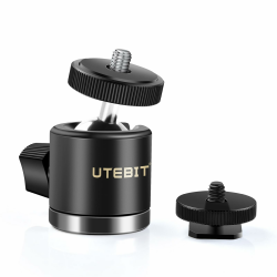 📸 UTEBIT Mini Stativkopf Kugelkopf mit 1/4 Blitzschuhadapter 360° Drehbar Ball Head Angebot bei HelloDeals