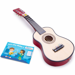 🎸🎶 Neu Classic Toys - 10344 - Musikinstrument - Spielzeug Holzgitarre - Naturel Angebot bei HelloDeals