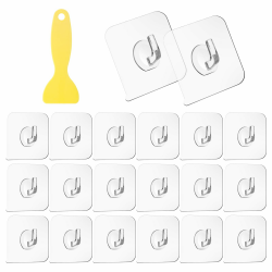 🌟 Magischer Haken Deal - 20 Stück Transparente Klebehaken mit Schaber 🛁 Angebot bei HelloDeals