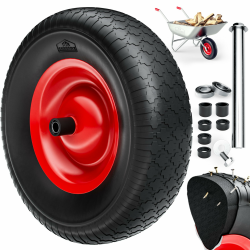🌟 GARDEBRUK® Schubkarrenrad PU Vollgummi pannensicher 4.80/4.00-8 Ø390mm Angebot bei HelloDeals