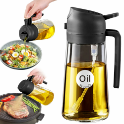 2 in 1 Ölsprüher für Speiseöl, 470ml Öl Sprühflasche lebensmittelecht 🍳🥗 Angebot bei HelloDeals