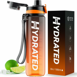 Mevoly Trinkflasche 1L - BPA-frei und auslaufsicher 🌟 Zeitmarkierung und Motivationssprüche 🏋️‍♂️🧘‍♀️ Angebot bei HelloDeals