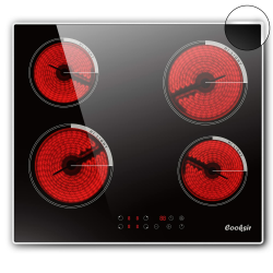 Glaskeramikkochfeld 4 Platten mit Rahmen, 60cm Einbau Herdplatte 4 Kochfelder 🍳🔥 Angebot bei HelloDeals