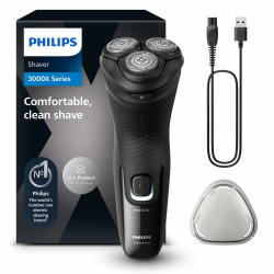 🪒 Philips Shaver Series 3000X – Elektrischer Nass- und Trockenrasierer für Männer in Schwarz 🪒 Angebot bei HelloDeals