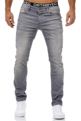 👖 MERISH Jeans Herren Slim Fit Stretch Jeanshose Designer Hose Denim 9148-2100 36W / 30L 501-6 Grau - Sonderangebot! Angebot bei HelloDeals