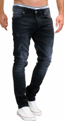 👖💼 MERISH Jeans Herren Slim Fit Stretch Jeanshose Designer Hose Denim 9148-2100 33W / 32L 9148 Schwarz - Angebot! Angebot bei HelloDeals