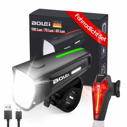 🚴‍♂️ BOLEi LED Fahrradlicht Set 100 LUX | StVZO Zugelassen Fahrradlampe 🚴‍♀️ Angebot bei HelloDeals