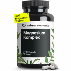 Magnesium Komplex - Premium: 5 hochwertige Verbindungen - 400mg Magnesium - Laborgeprüft, vegan Angebot bei HelloDeals