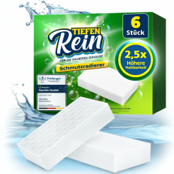 🧽🌟 Schmutzradierer Pro 6 Stück - Neu: Radierschwamm mit 2,5X höherer Haltbarkeit Angebot bei HelloDeals