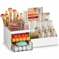🌟 Subsky Make up Organizer mit Schubladen - Multifunktionaler Schminktisch Organizer in Weiß 🌸 Angebot bei HelloDeals