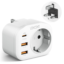 🌍 LENCENT Reiseadapter Netzadapter UK Adapter England Deutschland Stecker 🛫 Angebot bei HelloDeals