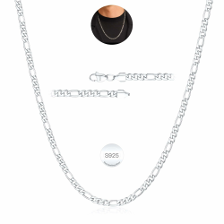 Rajputana S925 Sterling Silber Plattiert Figaro Kette für Herren 🌟 Männer Schmuck 🎁 Angebot bei HelloDeals