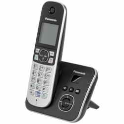 📞🔌 Panasonic KX-TG6821GB DECT Schnurlostelefon mit Anrufbeantworter in Schwarz Angebot bei HelloDeals