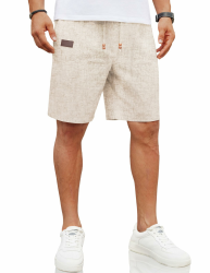COOFANDY Herren Leinen Shorts 🌞 Sommerhose mit Taschen Angebot bei HelloDeals
