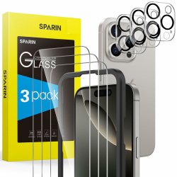 📱 SPARIN Panzer Schutz Glas für iPhone 16 Pro, 3+3 Stück Schutzfolie und Kameraschutz 🛡️ Angebot bei HelloDeals