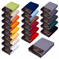 AVANTGARDE Premium Spannbettlaken 180x200-200x220cm 😍 - 40cm Steg - 100% Jersey Baumwolle Angebot bei HelloDeals