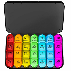 🔖 Doruimi Tablettenbox 7 Tage Morgens Mittags Abends - Schwarz Angebot bei HelloDeals