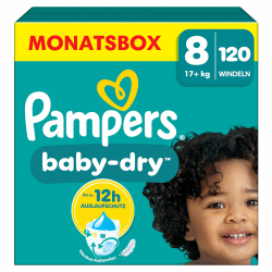 👶 Pampers Baby-Dry Größe 8, 120 Windeln, 17kg+, 100% Auslaufschutz 🌙 Angebot bei HelloDeals