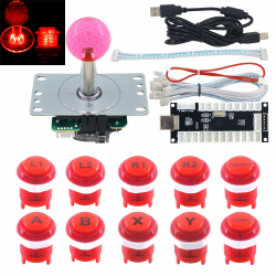 🎮 SJ@JX Arcade Game LED DIY Kit 🕹️ Mechanische Tastatur Schalter Arcade LED Knopf LED Joystick Controller Zero Delay USB Encoder für PC MAME Retropie Jamma rot Angebot bei HelloDeals