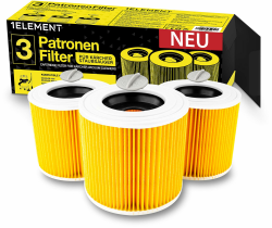 Angebot: 3 Filter für Kärcher Staubsauger + 3 Rundfilter + 3 Verschluss-Schrauben Angebot bei HelloDeals