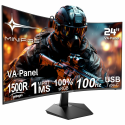Curved Monitor 24 Zoll FHD (1920 x 1080p) 100Hz MPRT 1ms 🖥️🔊 Angebot bei HelloDeals