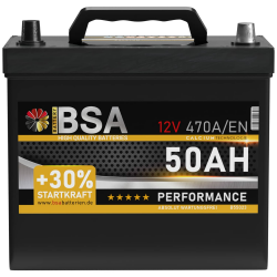 BSA ASIA Autobatterie 50Ah 12V 470A/EN - 30% mehr Startleistung 🚗💪 Angebot bei HelloDeals
