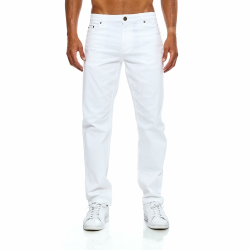 JEEL Herren-Jeans - Regular-Fit Straight-Cut - Stretch - Jeans-Hose Basic Washed 36W / 34L 08-weiß Angebot bei HelloDeals