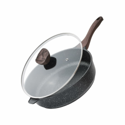 🍳 Kordisen Antihaft Tiefe Bratpfanne mit Deckel, 30 cm Große Granitbeschichtung Pfanne 🍳 Angebot bei HelloDeals