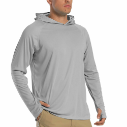 🌞 TACVASEN Herren UV-Schutz Hoodie Kapuzenpullover UPF 50+ Langarm Shirt mit Daumenloch Angebot bei HelloDeals