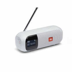 🔊🎶 JBL Tuner 2 Radiorekorder - Weiß – Tragbarer Bluetooth Lautsprecher mit MP3, DAB+ und UKW Radio Angebot bei HelloDeals