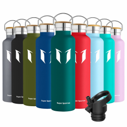 Super Sparrow Trinkflasche Edelstahl - 350ml/500ml/620ml/750ml/1L 🌟 Auslaufsicher Thermoskanne, BPA-Frei Wasserflasche 💧 Angebot bei HelloDeals