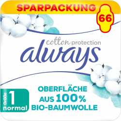 🌸🌿 Angebots: Always Ultra Binden Damen Gr. 1, Cotton Protection Normal, 66 Damenbinden mit Flügeln Angebot bei HelloDeals