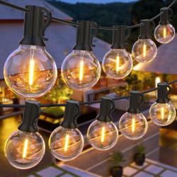 GPATIO LED Lichterkette Außen, 30M Lichterkette außen strom mit 50+2 Stk. Warmweiße G40 Glühbirnen Plastik 🌟 Angebot bei HelloDeals