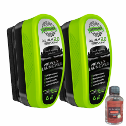 🚗🧼 2 Stück Green Off-Automobil Auto Tragbarer Wiederverwendbarer Ölfilmreiniger Reinigungsbürste (150ml) Angebot bei HelloDeals