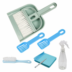 🐰🧹 Haustier Kehrschaufel Set Mini Besen Set Käfigreiniger für Kaninchen Meerschweinchen Hamster 🐹 Angebot bei HelloDeals