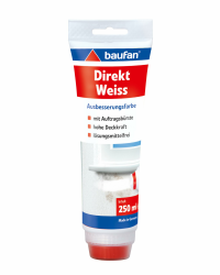 🎨 Baufan Direkt Ausbesserungsfarbe, Weiß mit Auftragsbürste, 250 ml - Spezialangebot! Angebot bei HelloDeals