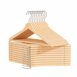 Kleiderbügel Holz - 20 Stück - Hangers (Natur) 🌿👗 Angebot bei HelloDeals