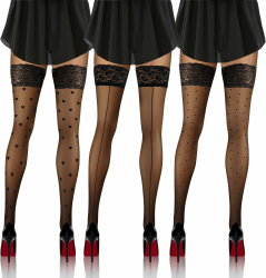 Sesto Senso 3er Pack Damen Halterlose Strümpfe mit Muster 20 DEN Spitzenstrümpfe 😍 Angebot bei HelloDeals