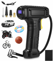 Elektrische Luftpumpe mit Digitalanzeige und LED-Licht 🚗🔋 Angebot bei HelloDeals
