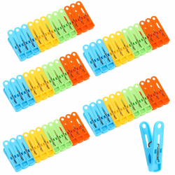 60 Stück Wäscheklammern ohne Abdruck in 4 Farben 🌈 Angebot bei HelloDeals