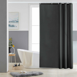 🚿 Furlinic Duschvorhang Textil Anti-Schimmel Wasserdicht Waschbar Badvorhang aus Polyester Stoff Dunkelgrau 120x200cm 🚿 Angebot bei HelloDeals