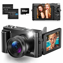 Digitalkamera 4K 48MP Autofokus Kamera Fotokamera mit 3" 180° Klappbildschirm | Deal! Angebot bei HelloDeals