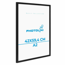 🖼️ PHOTOLINI Bilderrahmen A2 Schwarz Holz aus MDF - Picture Frame DIN A2 Rahmen 42x60 Angebot bei HelloDeals