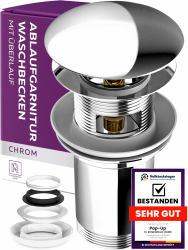 Waschbecken Ablaufgarnitur mit Überlauf Premium Pop Up Ventileinsätze 🚿 Angebot bei HelloDeals