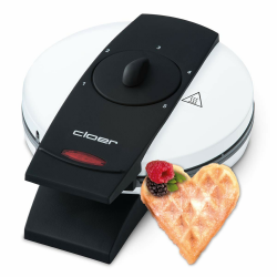 🧇🍴 Cloer 1621 Waffeleisen für klassische Herzwaffeln, 930 W, 15,5 cm, weiß 🍳 Angebot bei HelloDeals