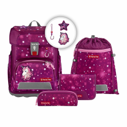 🎒 Step by Step Schulranzen-Set Cloud, 5-teilig, ergonomischer Tornister mit Reflektoren, höhenverstellbar mit Hüftgurt, ab der 1. Klasse, 19L Sweet Unicorn Nuala - Beere-rosa Angebot bei HelloDeals