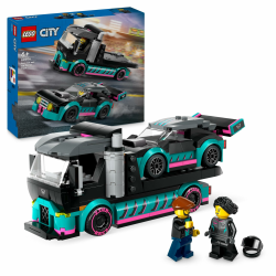 🏎️ LEGO City Autotransporter mit Rennwagen - Bauset für Kinder ab 6 Jahren! Angebot bei HelloDeals