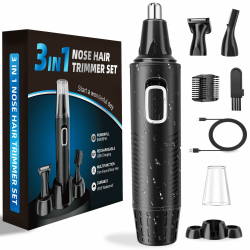 USB Wiederaufladbarer Nasenhaartrimmer 3-in-1 Set 😎 Angebot bei HelloDeals