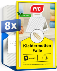 👗🦟 PIC Kleidermottenfalle - Mottenschutz für Kleiderschrank, 8 Stück Angebot bei HelloDeals