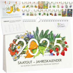 🌿🌺🍅 OwnGrown Saatgut Kalender 2024 Wandkalender A4 - Gartenkalender mit 24 Sorten Samen Angebot bei HelloDeals